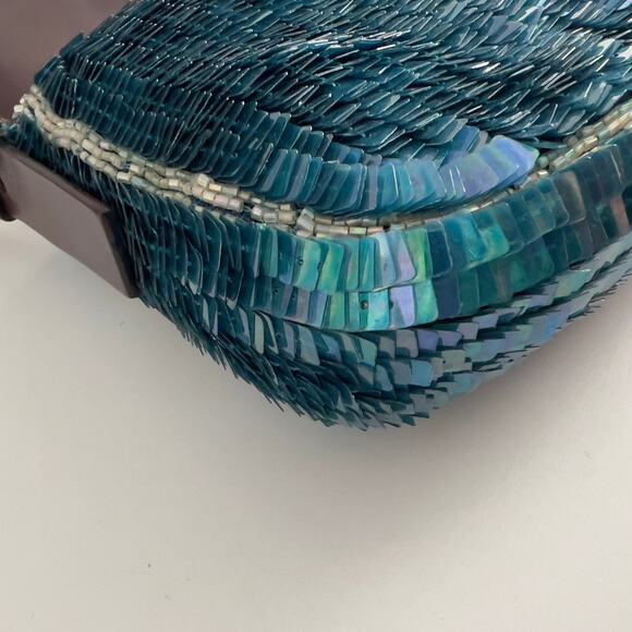 Vintage Fendi Blue Sequin Baguette - Picture 9 of 9